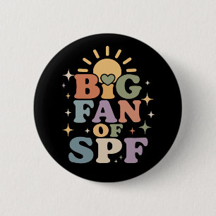 Badge Rond 5 Cm Grand fan de protection solaire estivale SPF