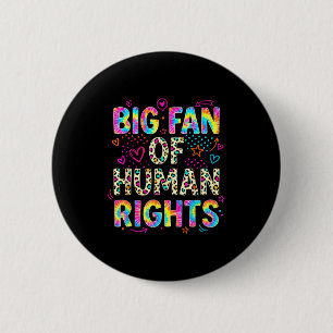 Badge Rond 5 Cm Grand fan des droits de l'homme cravate rétro prot