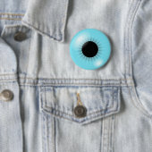 Badge Rond 5 Cm Grand globe oculaire bleu (En situation)