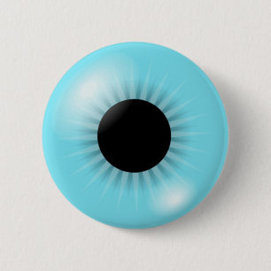 Badge Rond 5 Cm Grand globe oculaire bleu