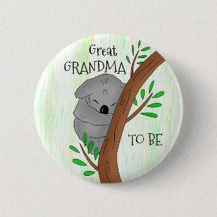 Badge Rond 5 Cm Grand Grand Grand-Mère Baby shower Koala