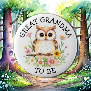 Badge Rond 5 Cm Grand grand-mère   Baby shower à thème Woodland