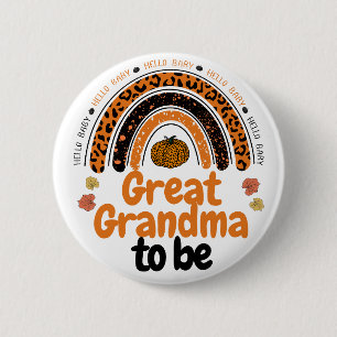 Badge Rond 5 Cm Grand grand-mère d'être Bonjour bébé Citrouille Ba