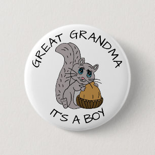 Badge Rond 5 Cm Grand grand-mère d'être le Baby shower Racoon