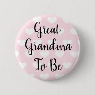 Badge Rond 5 Cm Grand grand-mère pour être Baby shower de Coeurs R