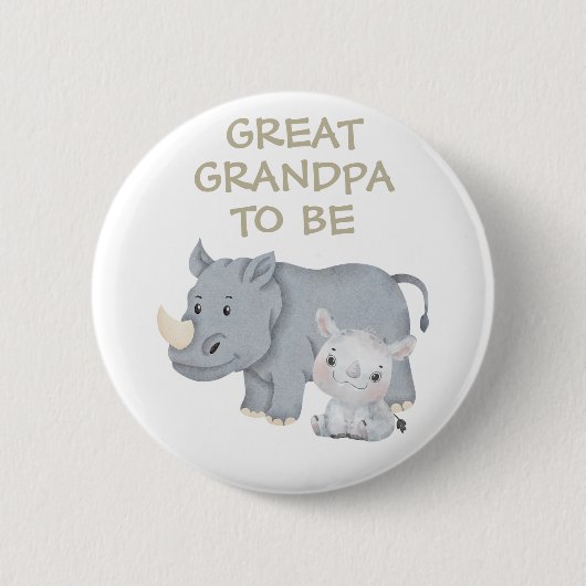 Badge Rond 5 Cm Grand grand-père d'être Baby shower Button Wild On (Devant)