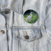 Badge Rond 5 Cm Grand héron (En situation)