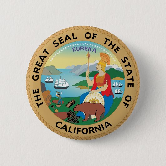 Badge Rond 5 Cm Grand joint de la Californie (Devant)