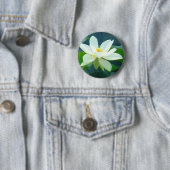Badge Rond 5 Cm grand lis blanc (En situation)