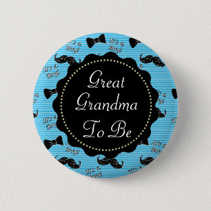 Badge Rond 5 Cm Grand-maman à être baby shower bleu de Bowtie de