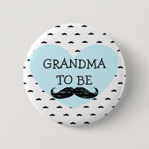 Badge Rond 5 Cm Grand-maman à être bouton bleu et noir de