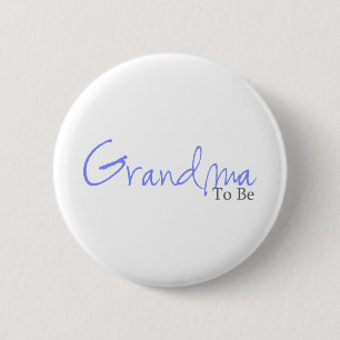 Badge Rond 5 Cm Grand-maman à être (manuscrit bleu)