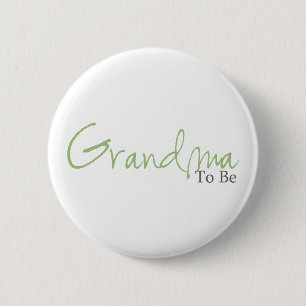 Badge Rond 5 Cm Grand-maman à être (manuscrit vert)
