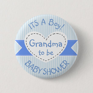 Badge Rond 5 Cm Grand-maman bleue de bouton de baby shower à êtr