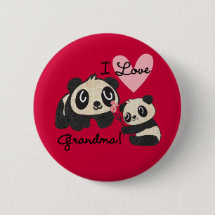 Badge Rond 5 Cm Grand-maman d'amour des ours panda I