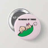 Badge Rond 5 Cm Grand-maman des pois de jumeaux en T-shirts et (Devant & derrière)
