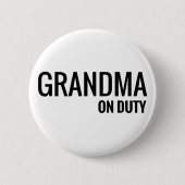 Badge Rond 5 Cm grand-maman en service (Devant)