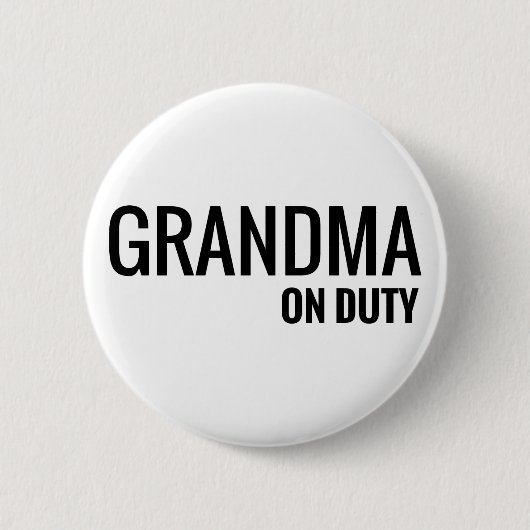 Badge Rond 5 Cm grand-maman en service (Devant)