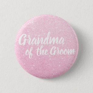 Badge Rond 5 Cm Grand-maman rose élégante de parties scintillantes