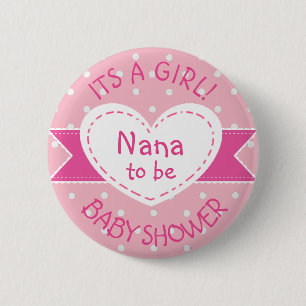 Badge Rond 5 Cm Grand-maman rose Nana de point de polka à être s