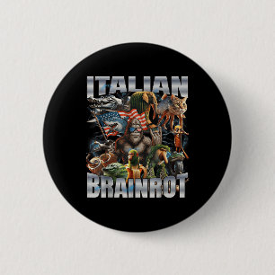 Badge Rond 5 Cm Grand Mème Italien Brainrot Drapeau 4 Juillet Pied