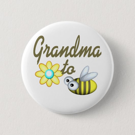 Badge Rond 5 Cm Grand-mère à Bee (Devant)