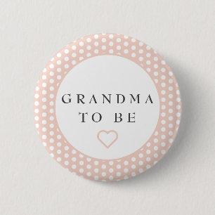 Badge Rond 5 Cm Grand-mère à être baby shower bouton avec pois