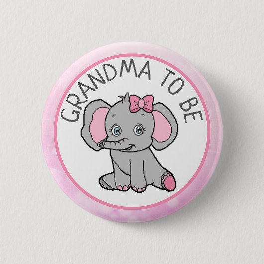 Badge Rond 5 Cm Grand-mère à thème rose pour être Baby shower (Devant)