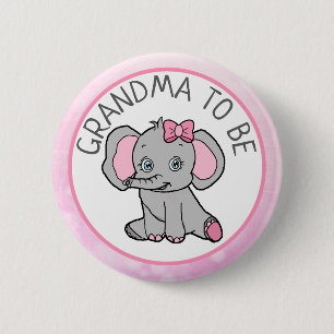 Badge Rond 5 Cm Grand-mère à thème rose pour être Baby shower