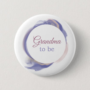 Badge Rond 5 Cm Grand-mère à venir Abstrait Aquarelle Lavande