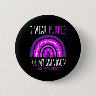 Badge Rond 5 Cm Grand-mère arc-en-ciel grand-père pourpre petit-fi