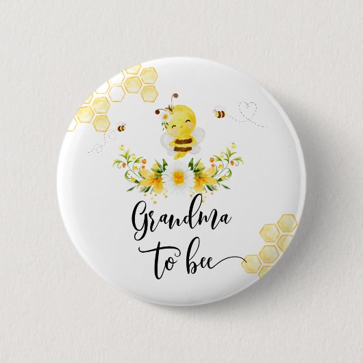 Badge Rond 5 Cm Grand-mère au baby shower (Devant)