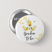Badge Rond 5 Cm Grand-mère au baby shower (Devant & derrière)