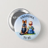 Badge Rond 5 Cm Grand-mère | BABY SHOWER (Devant & derrière)
