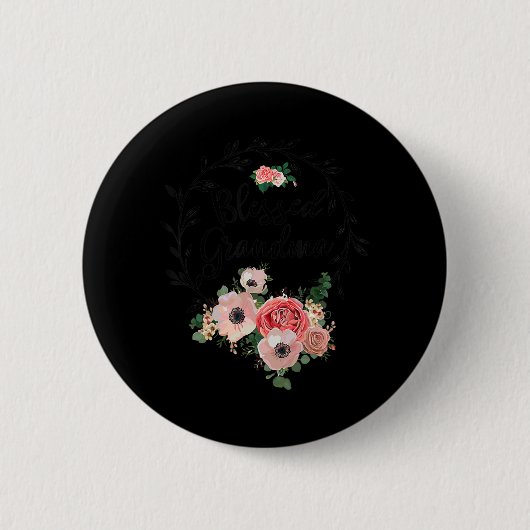 Badge Rond 5 Cm Grand-Mère Bénie Pour Les Femmes Grand-Mère À Déco (Devant)
