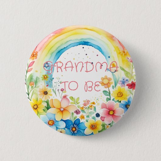 Badge Rond 5 Cm Grand-mère | Bouton Baby shower (Devant)