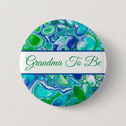 Badge Rond 5 Cm Grand-mère | Bouton Baby shower du garçon (Devant)