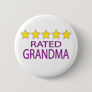 Badge Rond 5 Cm Grand-mère cinq étoiles