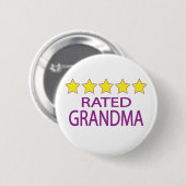 Badge Rond 5 Cm Grand-mère cinq étoiles (Devant & derrière)