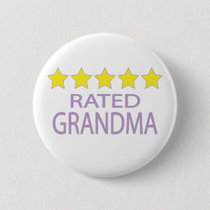 Badge Rond 5 Cm Grand-mère cinq étoiles