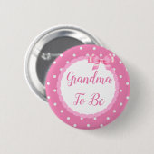 Badge Rond 5 Cm Grand-mère de Baby shower rose (Devant & derrière)