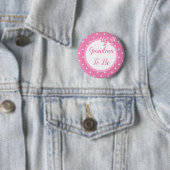 Badge Rond 5 Cm Grand-mère de Baby shower rose (En situation)