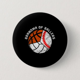 Badge Rond 5 Cm Grand-Mère De Ballers Fun Baseball Volleyball Bask
