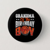 Badge Rond 5 Cm Grand-mère de basket-ball anniversaire Boy Family (Devant)