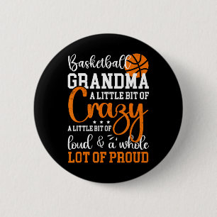 Badge Rond 5 Cm Grand-Mère De Basketball Fier Grand-Mère D'Un Bask