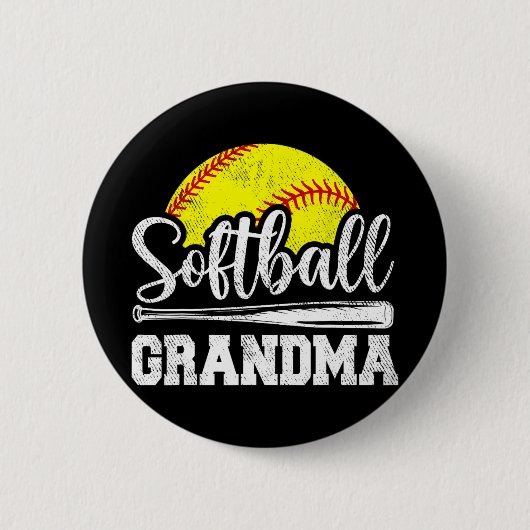 Badge Rond 5 Cm Grand-mère de joueuse de softball Jour Mère #39 ;  (Devant)