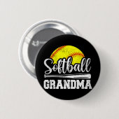 Badge Rond 5 Cm Grand-mère de joueuse de softball Jour Mère #39 ;  (Devant & derrière)