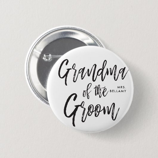 Badge Rond 5 Cm Grand-mère de la chambre | Style de script Mariage (Devant & derrière)