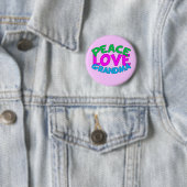 Badge Rond 5 Cm Grand-mère de l'amour pour la paix (En situation)