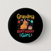 Badge Rond 5 Cm Grand-Mère De L'Anniversaire Fille Capybara Famill (Devant)
